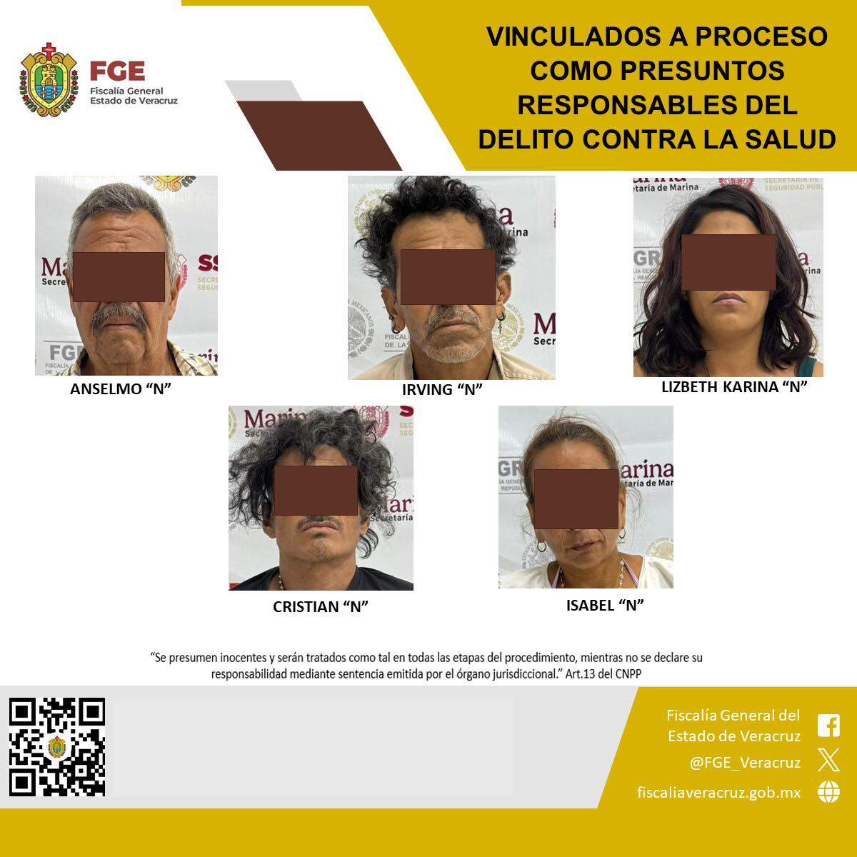 𝗙𝗶𝘀𝗰𝗮𝗹𝗶́𝗮 𝗚𝗲𝗻𝗲𝗿𝗮𝗹 𝗱𝗲𝗹 𝗘𝘀𝘁𝗮𝗱𝗼 𝗱𝗲𝘀𝗺𝗮𝗻𝘁𝗲𝗹𝗮 𝗴𝗿𝘂𝗽𝗼 𝗱𝗲𝗹𝗶𝗻𝗰𝘂𝗲𝗻𝗰𝗶𝗮𝗹; 𝗰𝗶𝗻𝗰𝗼 𝗱𝗲𝘁𝗲𝗻𝗶𝗱𝗼𝘀 𝗲𝗻 𝗹𝗮 𝗰𝗶𝘂𝗱𝗮𝗱 𝗱𝗲 𝗩𝗲𝗿𝗮𝗰𝗿𝘂𝘇 𝗾𝘂𝗲𝗱𝗮𝗻 𝗲𝗻 𝗽𝗿𝗶𝘀𝗶𝗼́𝗻 𝗽𝗿𝗲𝘃𝗲𝗻𝘁𝗶𝘃𝗮