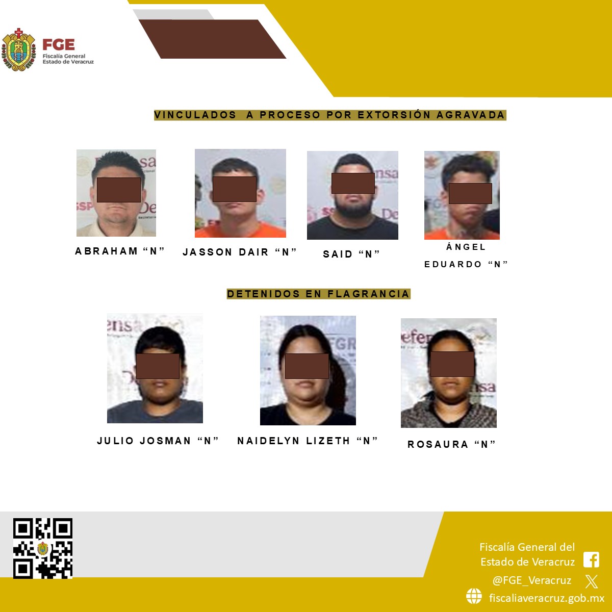 Resultados operativos de la UECS en Xalapa, Coatepec y Tantoyuca derivan en detención y vinculaciones a proceso por delitos de alto impacto