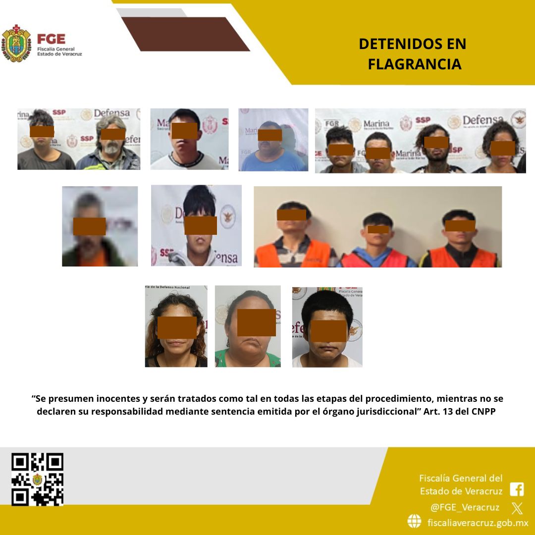 Fiscalía General del Estado detiene a 43 personas durante cateos realizados en diversos municipios