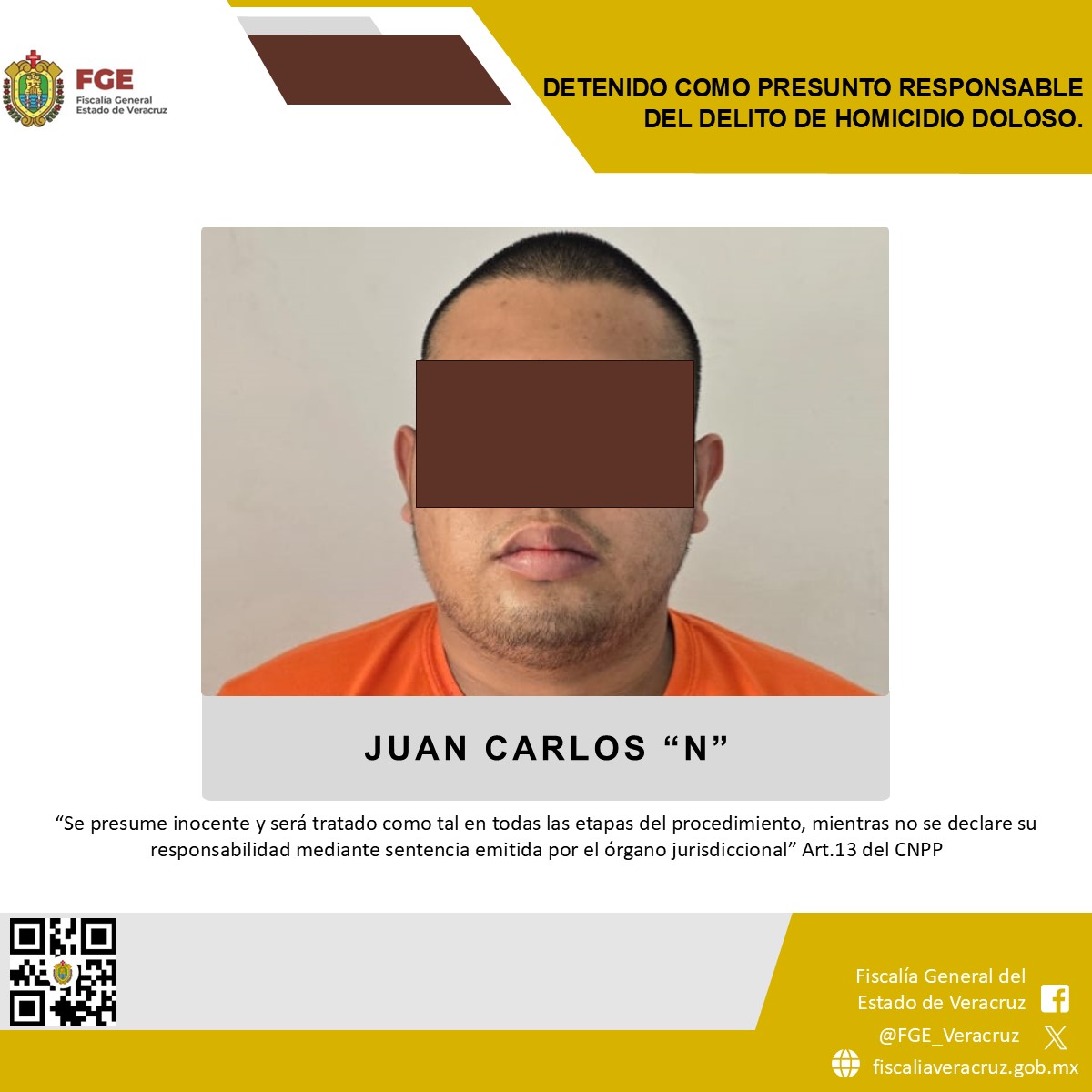 𝗙𝗚𝗘 𝗰𝘂𝗺𝗽𝗹𝗲 𝗼𝗿𝗱𝗲𝗻 𝗱𝗲 𝗮𝗽𝗿𝗲𝗵𝗲𝗻𝘀𝗶𝗼́𝗻 𝗽𝗼𝗿 𝗵𝗼𝗺𝗶𝗰𝗶𝗱𝗶𝗼 𝗱𝗼𝗹𝗼𝘀𝗼 𝗲𝗻 𝗔́𝗹𝗮𝗺𝗼 𝗧𝗲𝗺𝗮𝗽𝗮𝗰𝗵𝗲