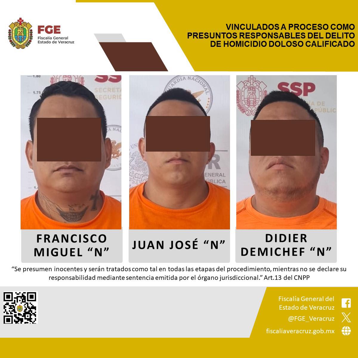 Vinculan a proceso a tres presuntos integrantes de célula delictiva por ataque armado en hotel de la colonia Azteca en Tuxpan