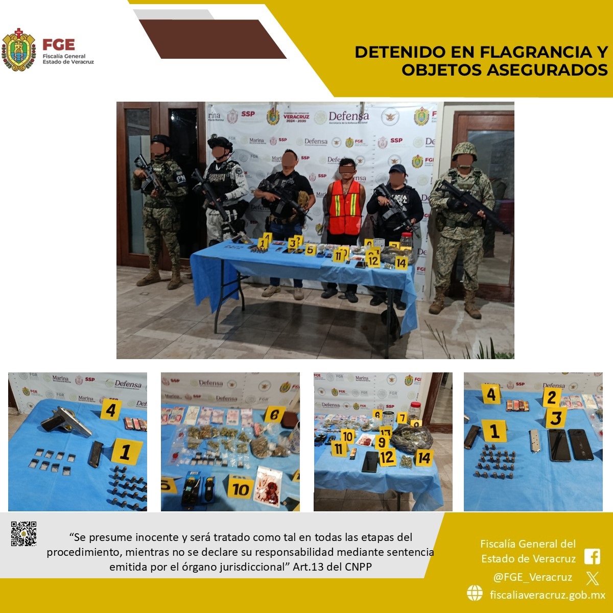 Detenido en flagrancia y objetos asegurados en operativo de cateo en Córdoba
