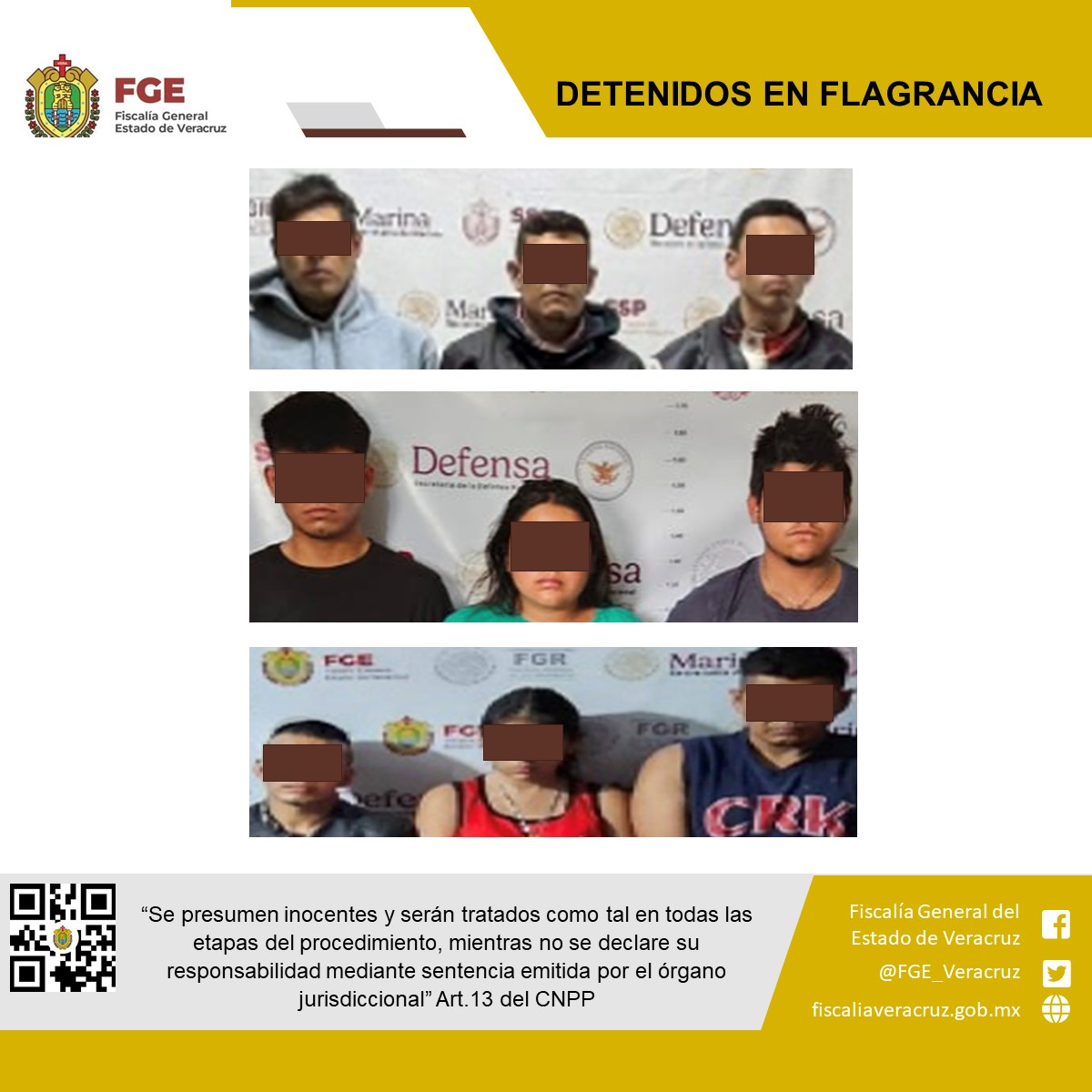 Fiscalía General del Estado detiene a 21 personas durante cateos realizados en diversos municipios