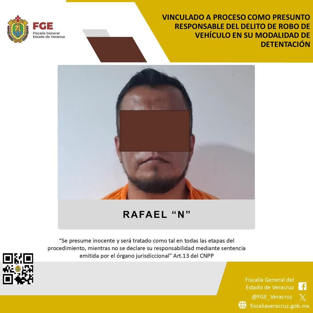 En Veracruz, ratifican prisión preventiva a presunto responsable de robo de vehículo