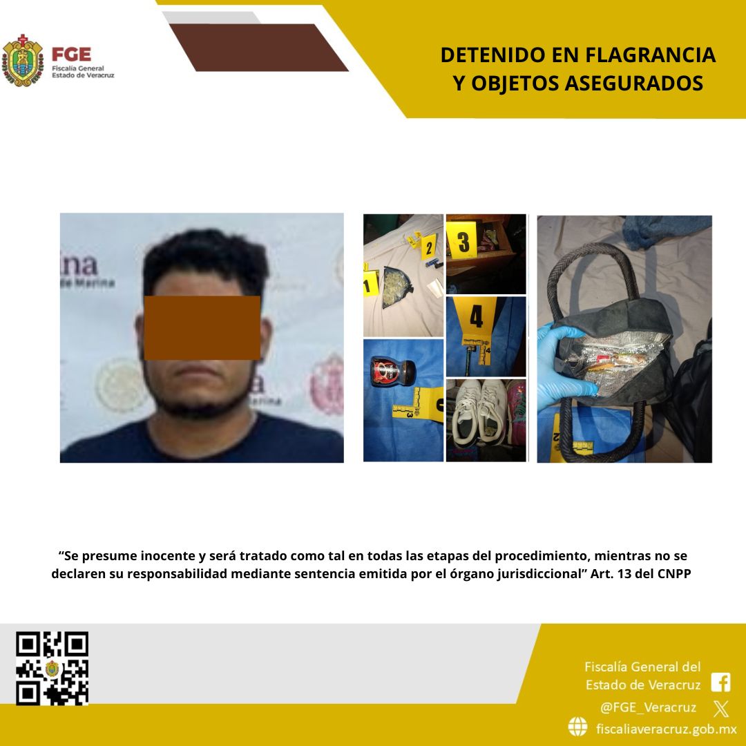 Detenido en flagrancia y objetos asegurados en operativo de cateo con fuerzas federales y estatales en Veracruz