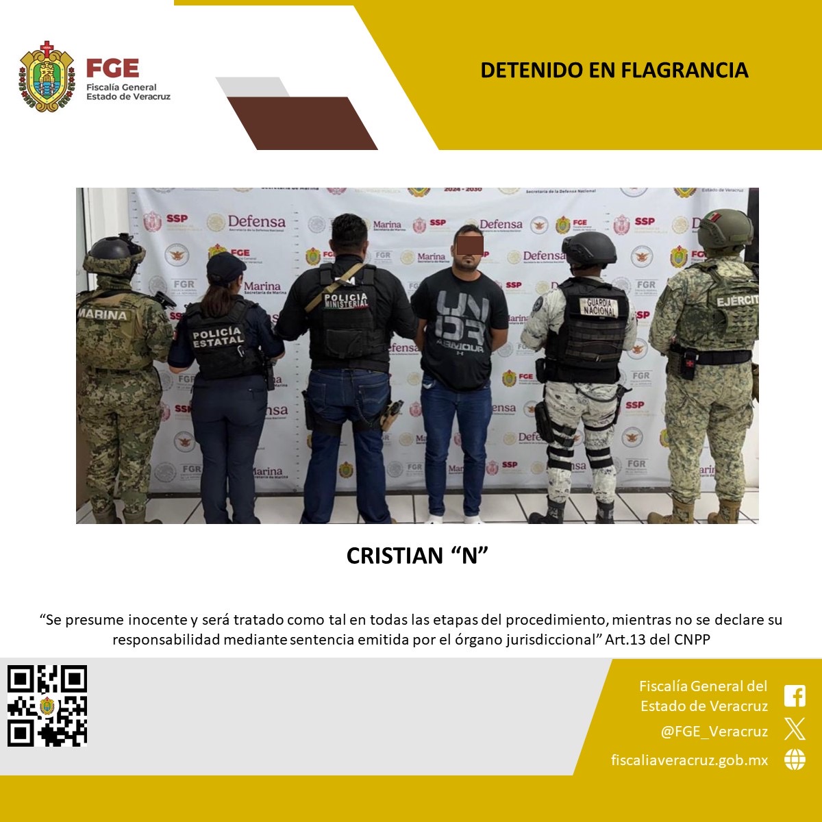 𝗙𝗶𝘀𝗰𝗮𝗹𝗶́𝗮 𝗚𝗲𝗻𝗲𝗿𝗮𝗹 𝗱𝗲𝗹 𝗘𝘀𝘁𝗮𝗱𝗼 𝗱𝗲𝘁𝗶𝗲𝗻𝗲 𝗮 𝘂𝗻𝗮 𝗽𝗲𝗿𝘀𝗼𝗻𝗮 𝘆 𝗮𝘀𝗲𝗴𝘂𝗿𝗮 𝗶𝗻𝗱𝗶𝗰𝗶𝗼𝘀 𝗱𝘂𝗿𝗮𝗻𝘁𝗲 𝗰𝗮𝘁𝗲𝗼 𝗲𝗻 𝗩𝗲𝗿𝗮𝗰𝗿𝘂𝘇