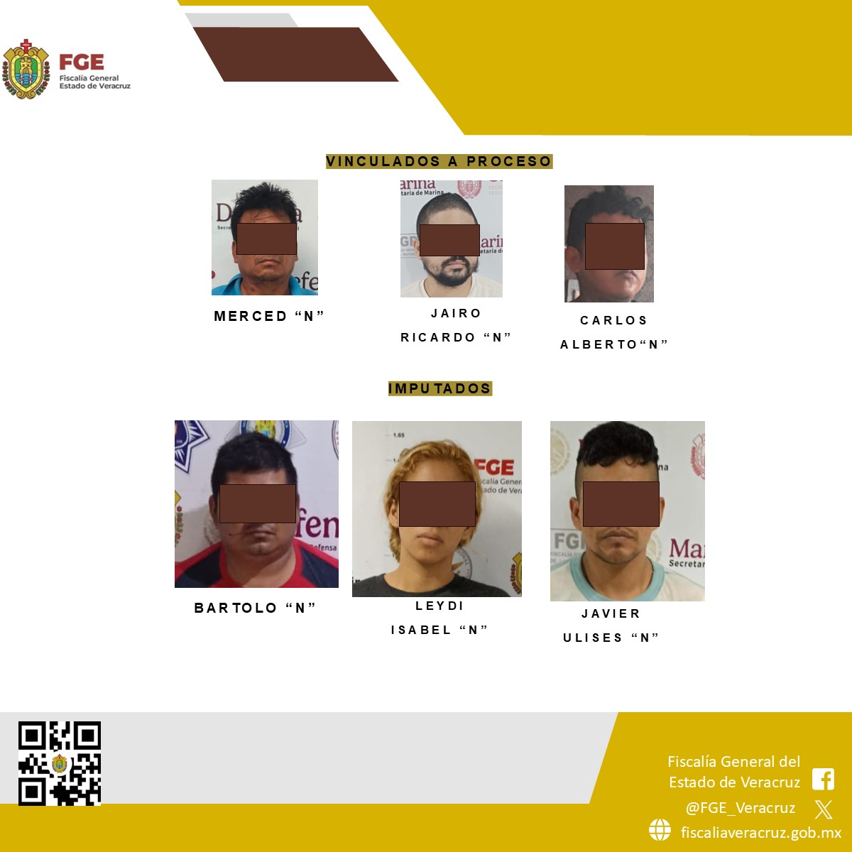 FGE reporta vinculaciones a proceso en Acayucan y Coatzacoalcos, así como imputaciones en la zona centro y sur por distintos delitos