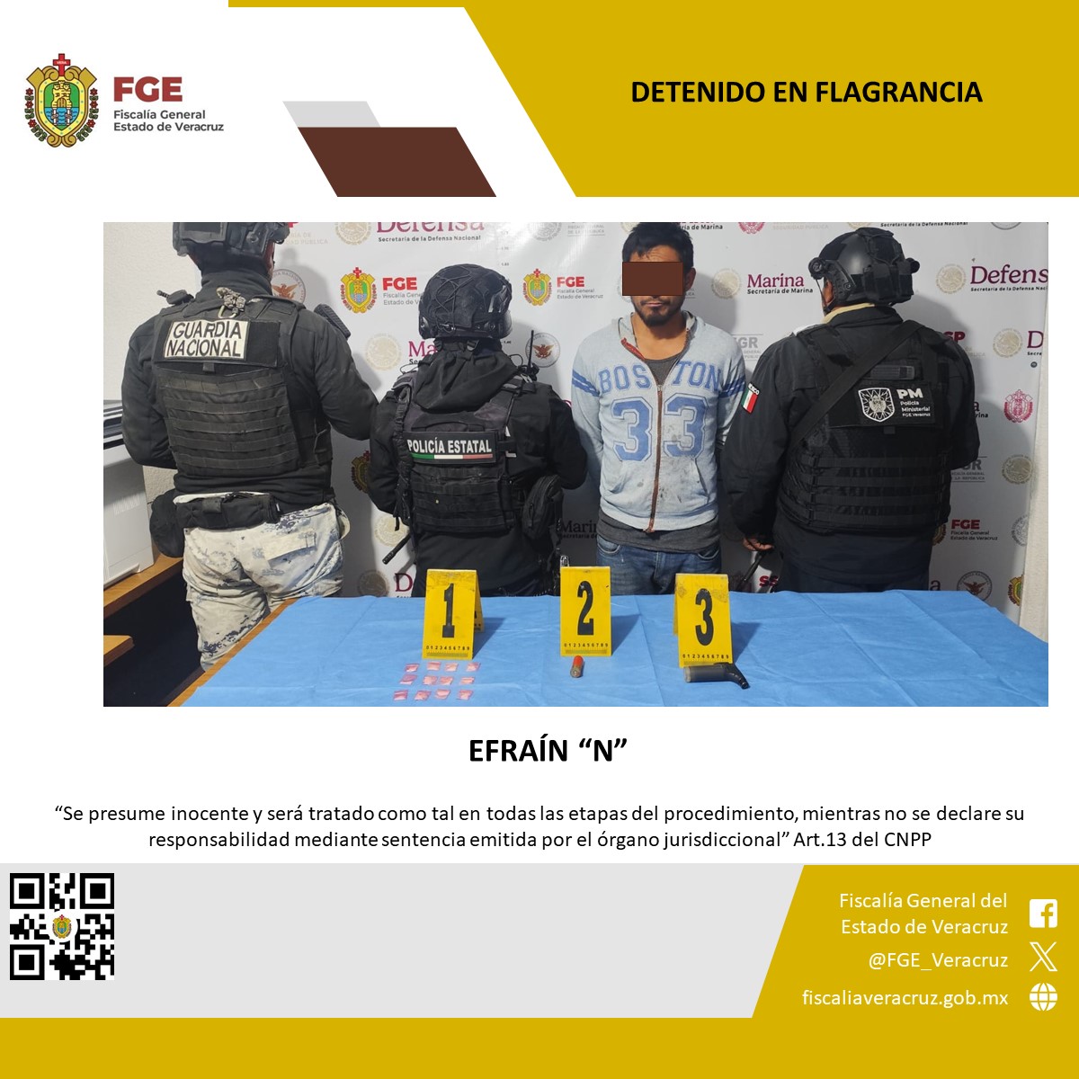 Detenido en flagrancia y objetos asegurados en operativo de cateo con fuerzas federales y estatales en Huayacocotla
