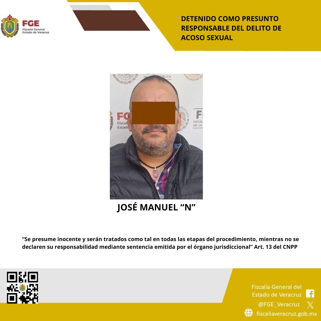 FGE cumplimenta orden de aprehensión contra presunto responsable de acoso sexual