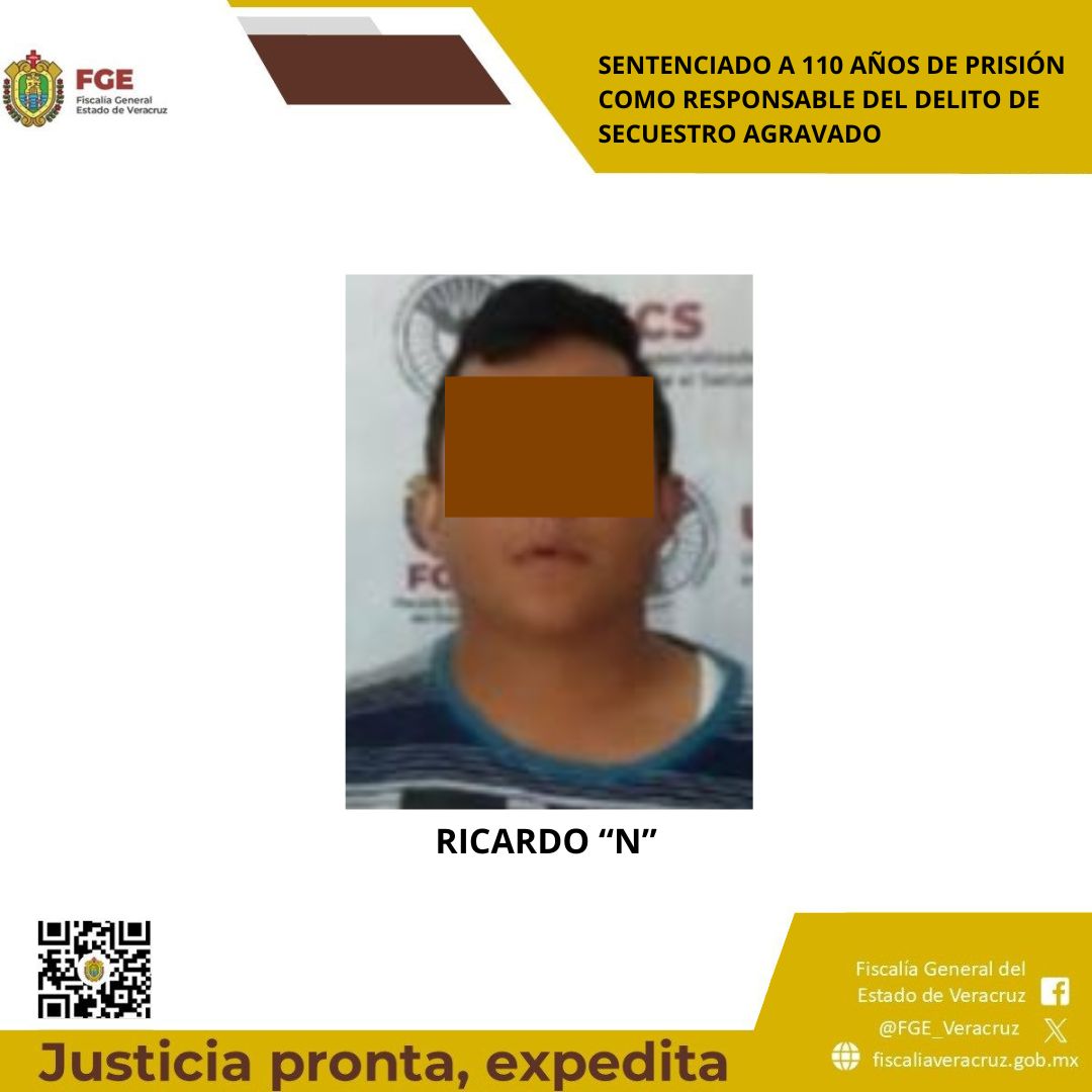 𝗙𝗶𝘀𝗰𝗮𝗹𝗶́𝗮 𝗱𝗲 𝗩𝗲𝗿𝗮𝗰𝗿𝘂𝘇 𝗹𝗼𝗴𝗿𝗮 𝘀𝗲𝗻𝘁𝗲𝗻𝗰𝗶𝗮 𝗲𝗷𝗲𝗺𝗽𝗹𝗮𝗿 𝗱𝗲 𝟭𝟭𝟬 𝗮𝗻̃𝗼𝘀 𝗱𝗲 𝗽𝗿𝗶𝘀𝗶𝗼́𝗻 𝗲𝗻 𝗰𝗼𝗻𝘁𝗿𝗮 𝗱𝗲 𝘀𝗲𝗰𝘂𝗲𝘀𝘁𝗿𝗮𝗱𝗼𝗿 𝗲𝗻 𝗥𝗮𝗳𝗮𝗲𝗹 𝗗𝗲𝗹𝗴𝗮𝗱𝗼