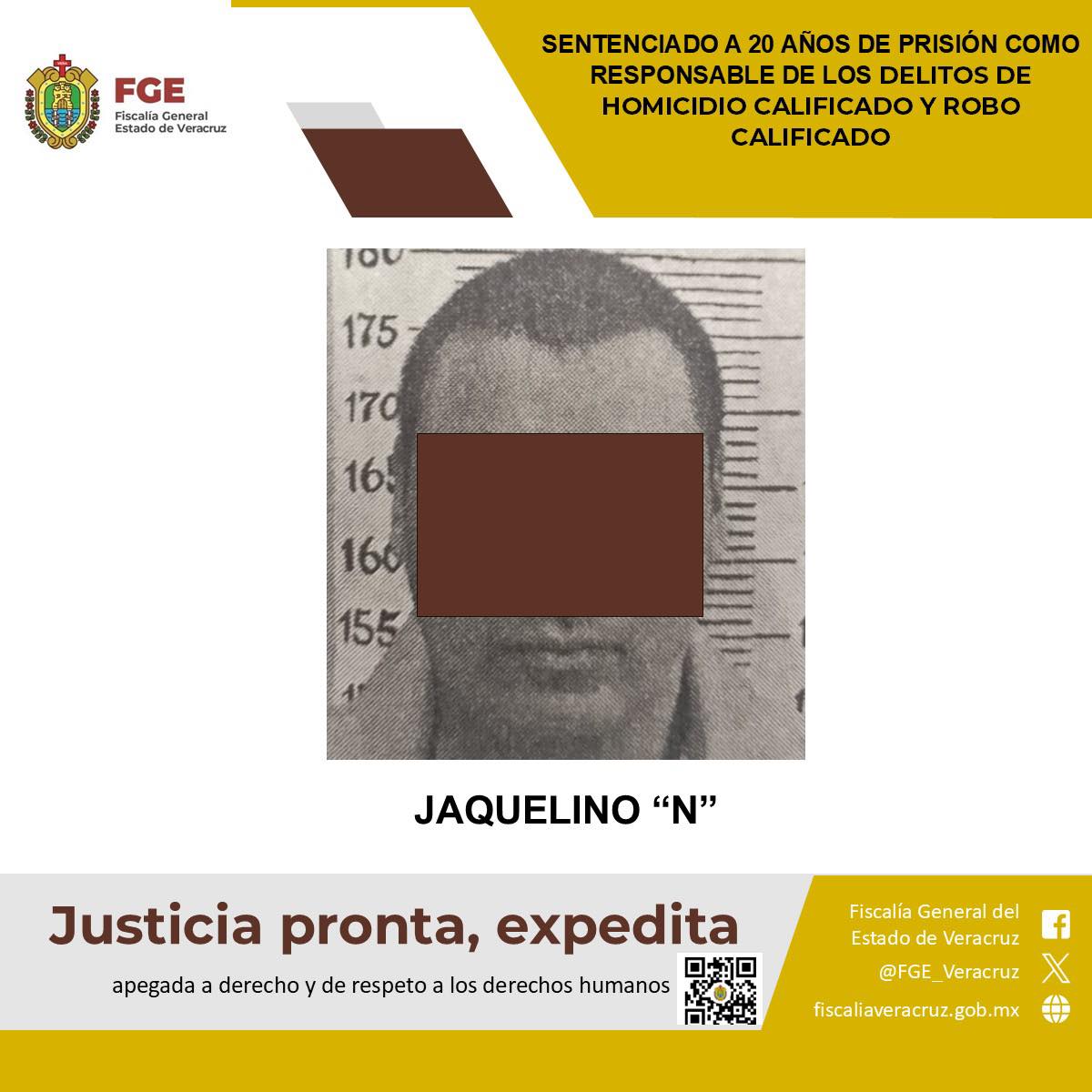 𝗦𝗲𝗻𝘁𝗲𝗻𝗰𝗶𝗮𝗻 𝗮 𝟮𝟬 𝗮𝗻̃𝗼𝘀 𝗱𝗲 𝗽𝗿𝗶𝘀𝗶𝗼́𝗻 𝗮 𝗿𝗲𝘀𝗽𝗼𝗻𝘀𝗮𝗯𝗹𝗲 𝗱𝗲 𝗵𝗼𝗺𝗶𝗰𝗶𝗱𝗶𝗼 𝗲𝗻 𝗫𝗮𝗹𝗮𝗽𝗮