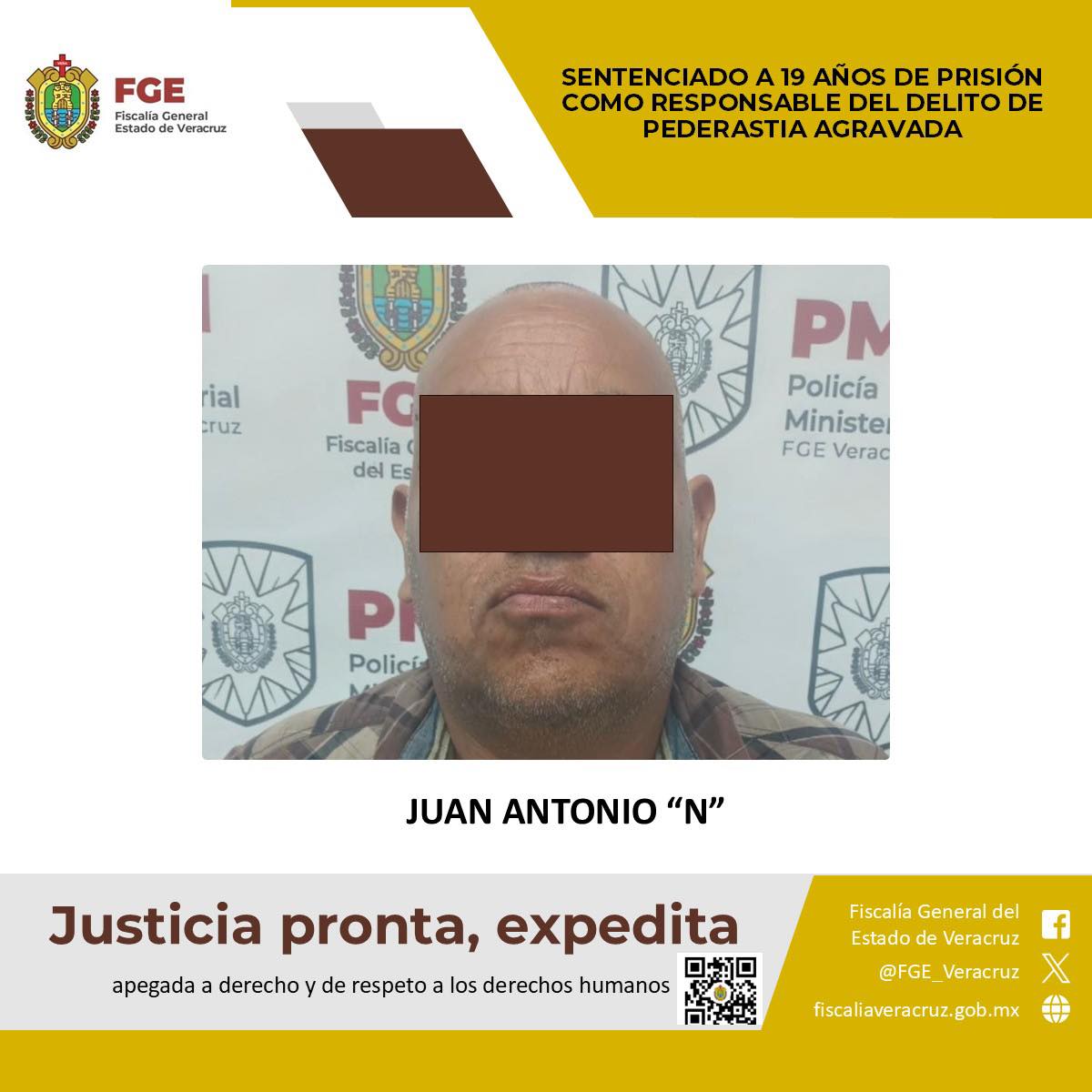 𝗖𝗲𝗿𝗼 𝘁𝗼𝗹𝗲𝗿𝗮𝗻𝗰𝗶𝗮 𝗮 𝗹𝗮 𝗮𝗴𝗿𝗲𝘀𝗶𝗼́𝗻 𝗰𝗼𝗻𝘁𝗿𝗮 𝗺𝗲𝗻𝗼𝗿𝗲𝘀: 𝘀𝗲𝗻𝘁𝗲𝗻𝗰𝗶𝗮𝗻 𝗮 𝟭𝟵 𝗮𝗻̃𝗼𝘀 𝗱𝗲 𝗽𝗿𝗶𝘀𝗶𝗼́𝗻 𝗮 𝗿𝗲𝘀𝗽𝗼𝗻𝘀𝗮𝗯𝗹𝗲 𝗱𝗲 𝗽𝗲𝗱𝗲𝗿𝗮𝘀𝘁𝗶𝗮 𝗮𝗴𝗿𝗮𝘃𝗮𝗱𝗮 𝗲𝗻 𝗫𝗮𝗹𝗮𝗽𝗮