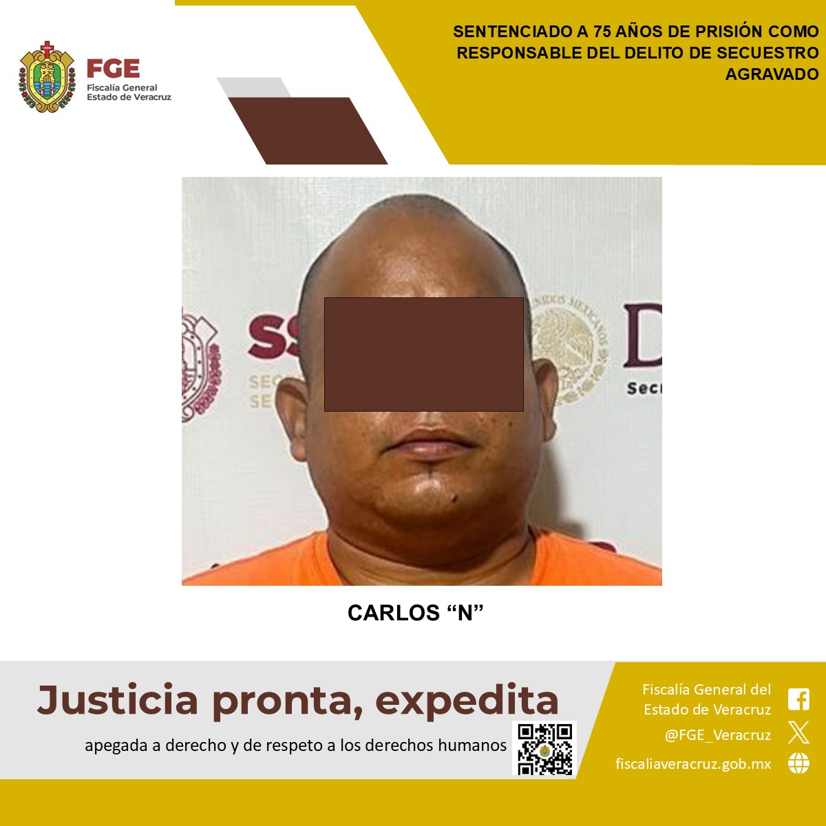 𝗙𝗶𝘀𝗰𝗮𝗹𝗶́𝗮 𝗱𝗲 𝗩𝗲𝗿𝗮𝗰𝗿𝘂𝘇 𝗹𝗼𝗴𝗿𝗮 𝘀𝗲𝗻𝘁𝗲𝗻𝗰𝗶𝗮 𝗱𝗲 𝟳𝟱 𝗮𝗻̃𝗼𝘀 𝗱𝗲 𝗽𝗿𝗶𝘀𝗶𝗼́𝗻 𝗲𝗻 𝗰𝗼𝗻𝘁𝗿𝗮 𝗱𝗲 𝘀𝗲𝗰𝘂𝗲𝘀𝘁𝗿𝗮𝗱𝗼𝗿 𝗲𝗻 𝗝𝘂𝗮𝗻 𝗥𝗼𝗱𝗿𝗶́𝗴𝘂𝗲𝘇 𝗖𝗹𝗮𝗿𝗮
