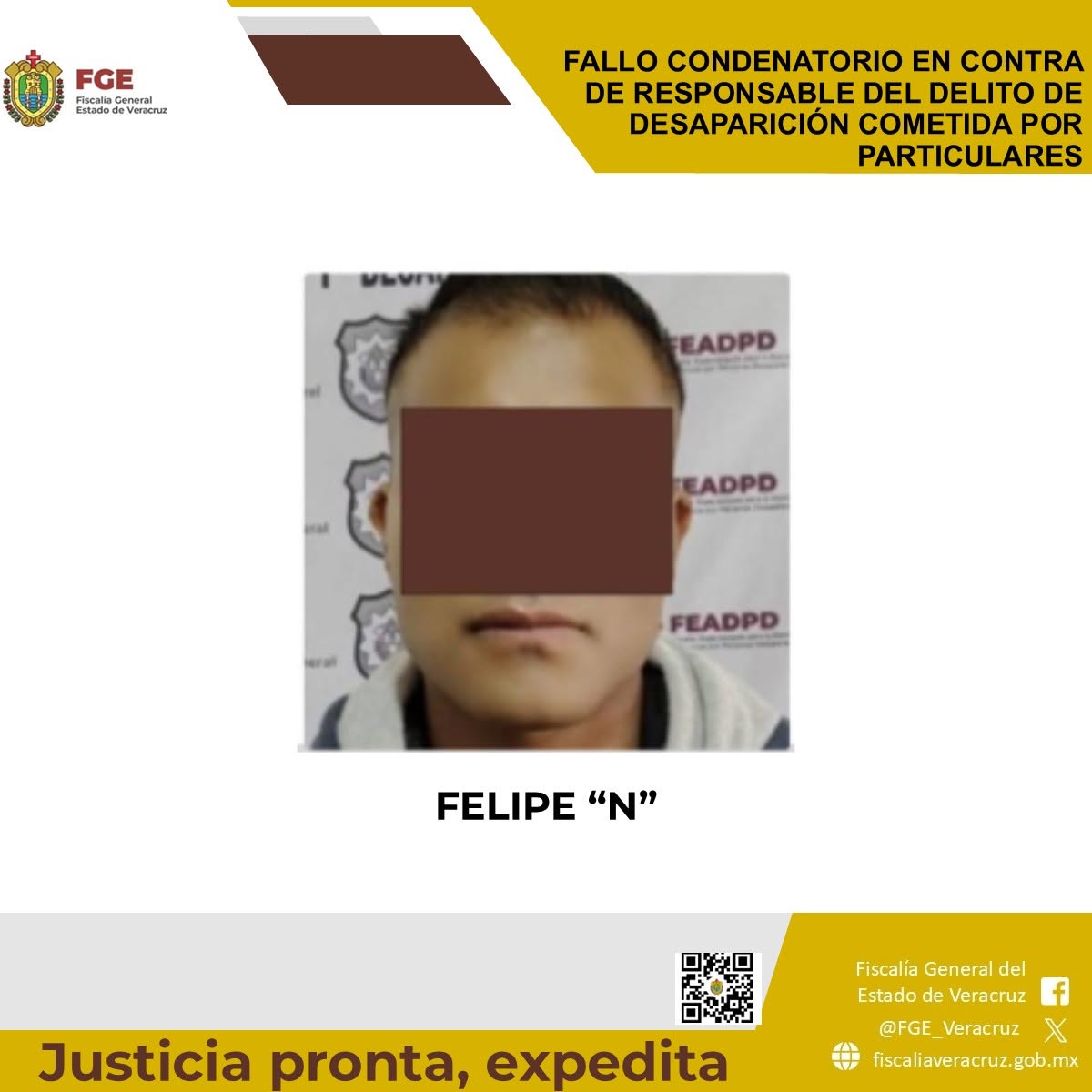 𝗟𝗼𝗴𝗿𝗮 𝗙𝗶𝘀𝗰𝗮𝗹𝗶́𝗮 𝗱𝗲 𝗩𝗲𝗿𝗮𝗰𝗿𝘂𝘇 𝗳𝗮𝗹𝗹𝗼 𝗰𝗼𝗻𝗱𝗲𝗻𝗮𝘁𝗼𝗿𝗶𝗼 𝗽𝗼𝗿 𝗱𝗲𝗹𝗶𝘁𝗼 𝗱𝗲 𝗱𝗲𝘀𝗮𝗽𝗮𝗿𝗶𝗰𝗶𝗼́𝗻 𝗱𝗲 𝗽𝗲𝗿𝘀𝗼𝗻𝗮