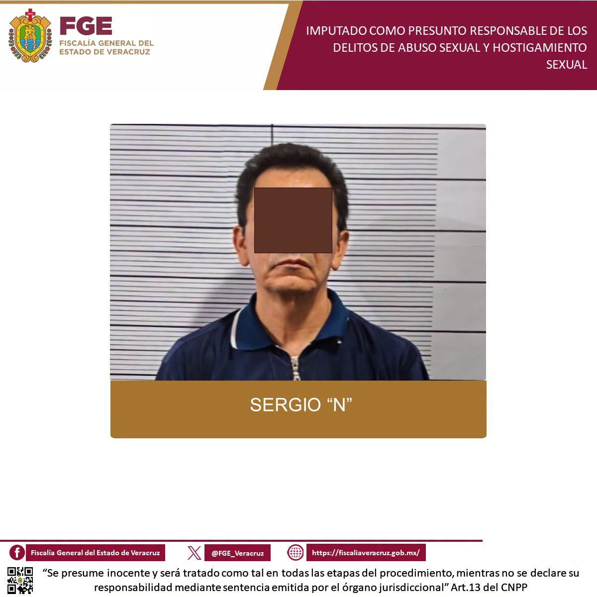 𝗖𝗮𝗽𝘁𝘂𝗿𝗮𝗻 𝗲 𝗶𝗺𝗽𝘂𝘁𝗮𝗻 𝗮 𝗽𝗿𝗲𝘀𝘂𝗻𝘁𝗼 𝗮𝗴𝗿𝗲𝘀𝗼𝗿 𝘀𝗲𝘅𝘂𝗮𝗹 𝗲𝗻 𝗫𝗮𝗹𝗮𝗽𝗮, 𝗽𝗮𝘀𝗮𝗿𝗮́ 𝗲𝗹 𝗽𝗿𝗼𝗰𝗲𝘀𝗼 𝗲𝗻 𝗽𝗿𝗶𝘀𝗶𝗼́𝗻