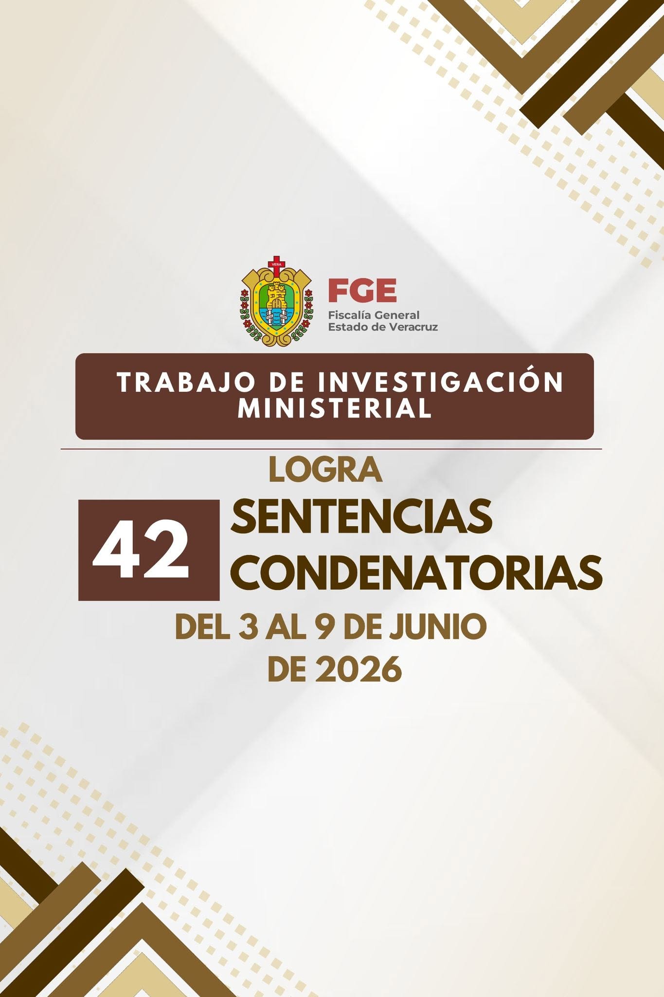 𝗙𝗚𝗘 𝗩𝗲𝗿𝗮𝗰𝗿𝘂𝘇 𝗹𝗼𝗴𝗿𝗮 𝟰𝟮 𝘀𝗲𝗻𝘁𝗲𝗻𝗰𝗶𝗮𝘀, 𝗽𝗼𝗿 𝘀𝗲𝗰𝘂𝗲𝘀𝘁𝗿𝗼, 𝗵𝗼𝗺𝗶𝗰𝗶𝗱𝗶𝗼, 𝗽𝗲𝗱𝗲𝗿𝗮𝘀𝘁𝗶𝗮 𝘆 𝗼𝘁𝗿𝗼𝘀 𝗱𝗲𝗹𝗶𝘁𝗼𝘀, 𝗲𝗻 𝘂𝗻𝗮 𝘀𝗲𝗺𝗮𝗻𝗮