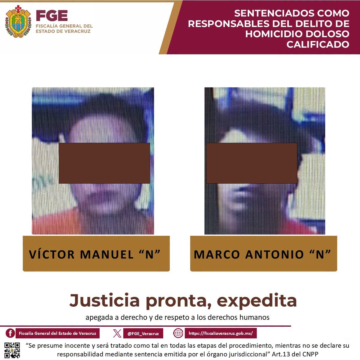 𝗦𝗲𝗻𝘁𝗲𝗻𝗰𝗶𝗮𝗻 𝗮 𝟳𝟬 𝘆 𝟲𝟬 𝗮𝗻̃𝗼𝘀 𝗱𝗲 𝗽𝗿𝗶𝘀𝗶𝗼́𝗻 𝗮 𝗱𝗼𝘀 𝗵𝗼𝗺𝗶𝗰𝗶𝗱𝗮𝘀 𝗲𝗻 𝗹𝗮 𝗰𝗶𝘂𝗱𝗮𝗱 𝗱𝗲 𝗩𝗲𝗿𝗮𝗰𝗿𝘂𝘇