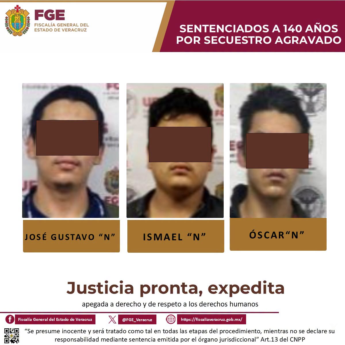 𝗦𝗲𝗻𝘁𝗲𝗻𝗰𝗶𝗮𝗻 𝗮 𝟭𝟰𝟬 𝗮𝗻̃𝗼𝘀 𝗱𝗲 𝗽𝗿𝗶𝘀𝗶𝗼́𝗻 𝗮 𝘁𝗿𝗲𝘀 𝘀𝗲𝗰𝘂𝗲𝘀𝘁𝗿𝗮𝗱𝗼𝗿𝗲𝘀 𝗲𝗻 𝗹𝗮 𝗰𝗶𝘂𝗱𝗮𝗱 𝗱𝗲 𝗫𝗮𝗹𝗮𝗽𝗮