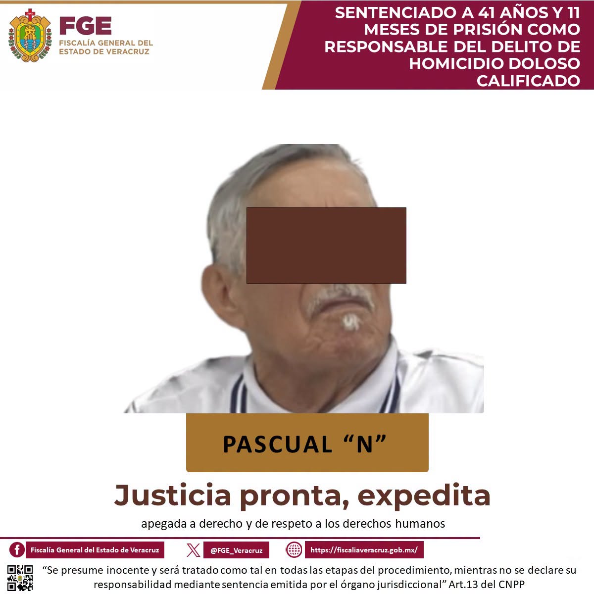 𝗝𝘂𝘀𝘁𝗶𝗰𝗶𝗮 𝗲𝗻 𝗩𝗲𝗿𝗮𝗰𝗿𝘂𝘇: 𝟰𝟭 𝗮𝗻̃𝗼𝘀 𝘆 𝟭𝟭 𝗺𝗲𝘀𝗲𝘀 𝗱𝗲 𝗽𝗿𝗶𝘀𝗶𝗼́𝗻 𝗮 𝗿𝗲𝘀𝗽𝗼𝗻𝘀𝗮𝗯𝗹𝗲 𝗱𝗲 𝗵𝗼𝗺𝗶𝗰𝗶𝗱𝗶𝗼 𝗱𝗼𝗹𝗼𝘀𝗼 𝗰𝗮𝗹𝗶𝗳𝗶𝗰𝗮𝗱𝗼