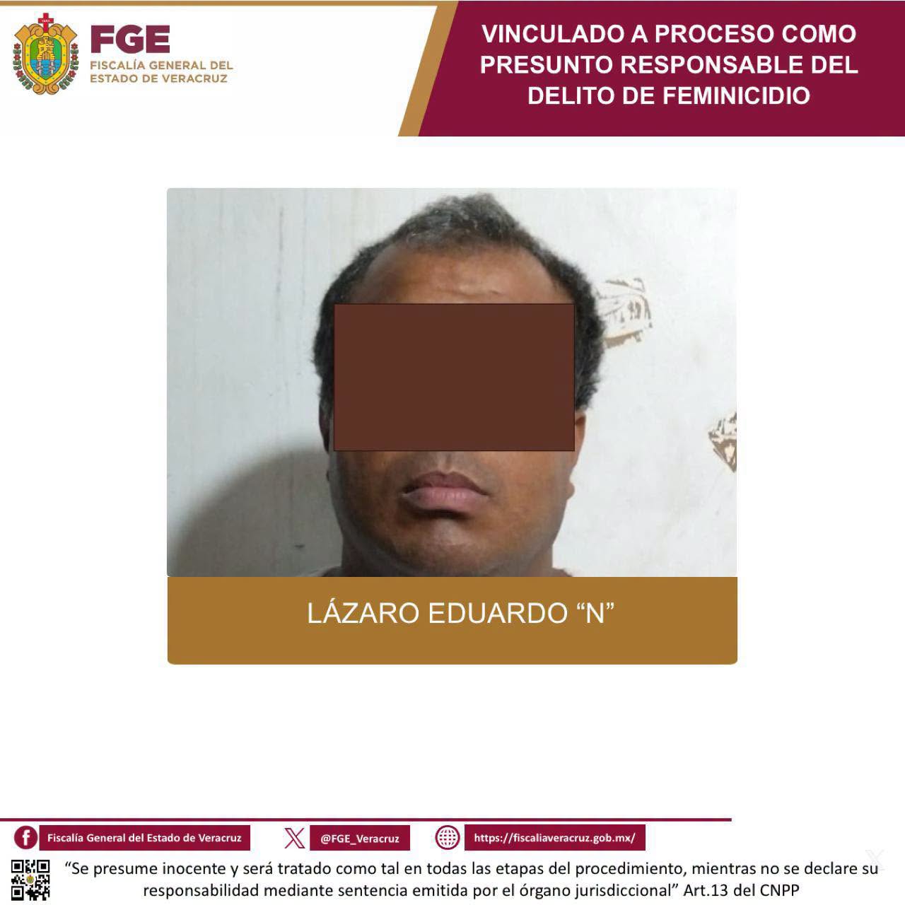 𝗘𝗻 𝗹𝗮 𝗰𝗶𝘂𝗱𝗮𝗱 𝗱𝗲 𝗩𝗲𝗿𝗮𝗰𝗿𝘂𝘇, 𝗙𝗶𝘀𝗰𝗮𝗹𝗶́𝗮 𝗹𝗼𝗴𝗿𝗮 𝗽𝗿𝗶𝘀𝗶𝗼́𝗻 𝗽𝗿𝗲𝘃𝗲𝗻𝘁𝗶𝘃𝗮 𝗰𝗼𝗻𝘁𝗿𝗮 𝗽𝗿𝗲𝘀𝘂𝗻𝘁𝗼 𝗳𝗲𝗺𝗶𝗻𝗶𝗰𝗶𝗱𝗮