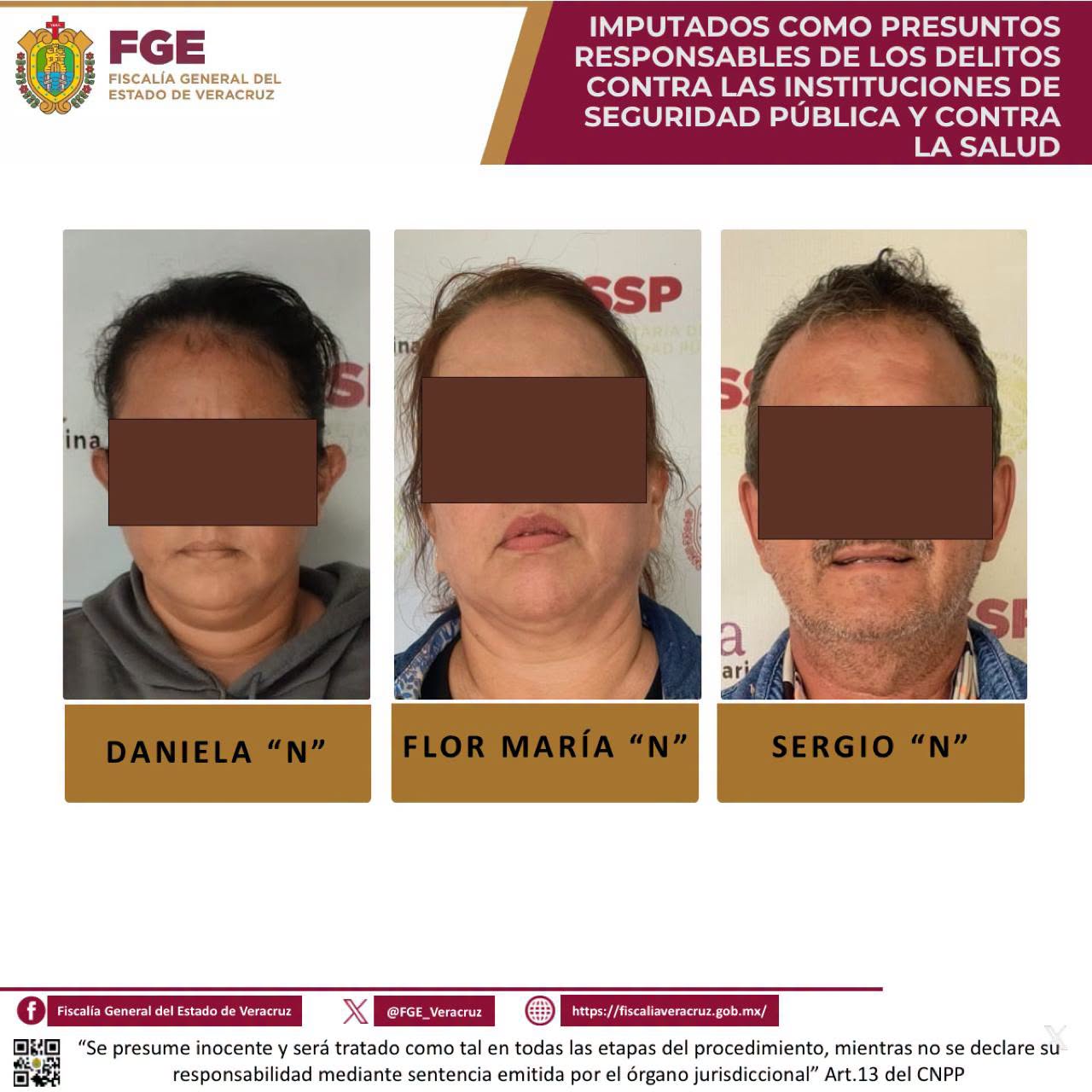 𝗟𝗲𝗴𝗮𝗹𝗶𝘇𝗮𝗻 𝗱𝗲𝘁𝗲𝗻𝗰𝗶𝗼́𝗻 𝗲 𝗶𝗺𝗽𝘂𝘁𝗮𝗻 𝗮 𝘁𝗿𝗲𝘀 𝗽𝗲𝗿𝘀𝗼𝗻𝗮𝘀 𝗽𝗼𝗿 𝗱𝗲𝗹𝗶𝘁𝗼𝘀 𝗰𝗼𝗻𝘁𝗿𝗮 𝗹𝗮 𝘀𝗲𝗴𝘂𝗿𝗶𝗱𝗮𝗱 𝗽𝘂́𝗯𝗹𝗶𝗰𝗮 𝘆 𝗰𝗼𝗻𝘁𝗿𝗮 𝗹𝗮 𝘀𝗮𝗹𝘂𝗱