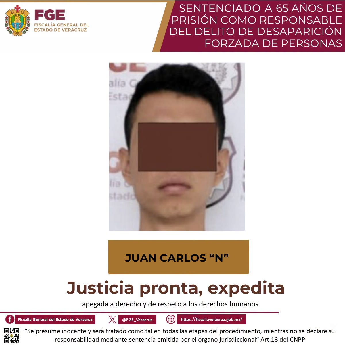 𝗦𝗲𝗻𝘁𝗲𝗻𝗰𝗶𝗮𝗻 𝗮 𝟲𝟱 𝗮𝗻̃𝗼𝘀 𝗱𝗲 𝗽𝗿𝗶𝘀𝗶𝗼́𝗻 𝗮 𝗿𝗲𝘀𝗽𝗼𝗻𝘀𝗮𝗯𝗹𝗲 𝗱𝗲 𝗱𝗲𝘀𝗮𝗽𝗮𝗿𝗶𝗰𝗶𝗼́𝗻 𝗳𝗼𝗿𝘇𝗮𝗱𝗮 𝗲𝗻 𝗫𝗮𝗹𝗮𝗽𝗮