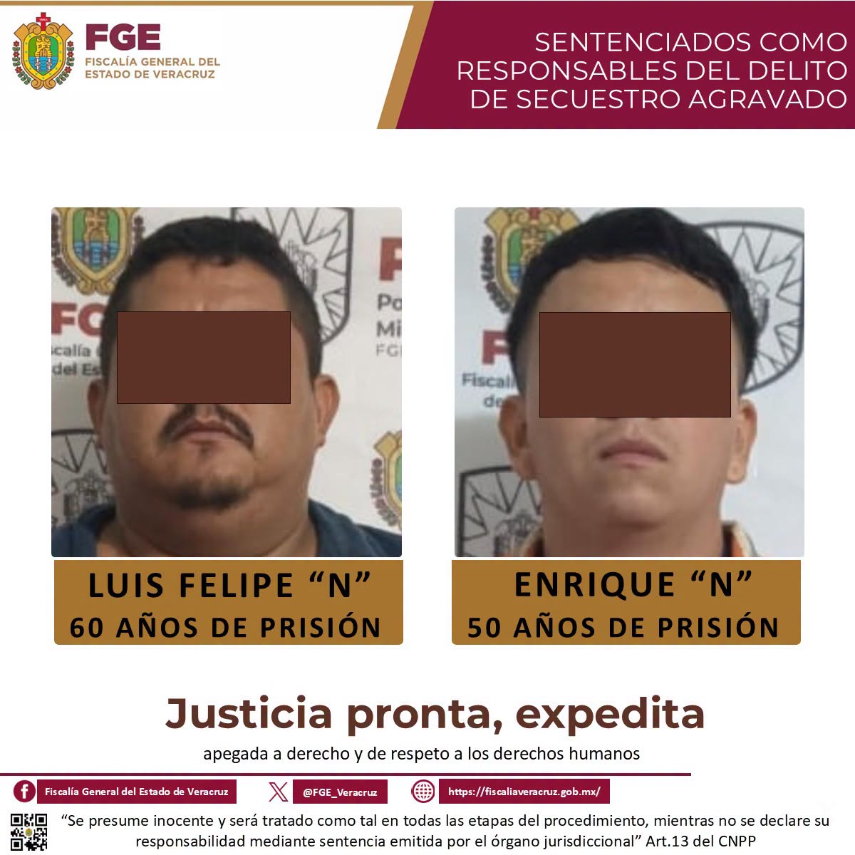 𝗥𝗲𝘀𝗽𝗼𝗻𝘀𝗮𝗯𝗹𝗲𝘀 𝗱𝗲 𝘀𝗲𝗰𝘂𝗲𝘀𝘁𝗿𝗼 𝗮𝗴𝗿𝗮𝘃𝗮𝗱𝗼 𝗲𝗻 𝗣𝗮́𝗻𝘂𝗰𝗼 𝗿𝗲𝗰𝗶𝗯𝗲𝗻 𝗰𝗼𝗻𝗱𝗲𝗻𝗮𝘀 𝗱𝗲 𝟲𝟬 𝘆 𝟱𝟬 𝗮𝗻̃𝗼𝘀 𝗱𝗲 𝗽𝗿𝗶𝘀𝗶𝗼́𝗻