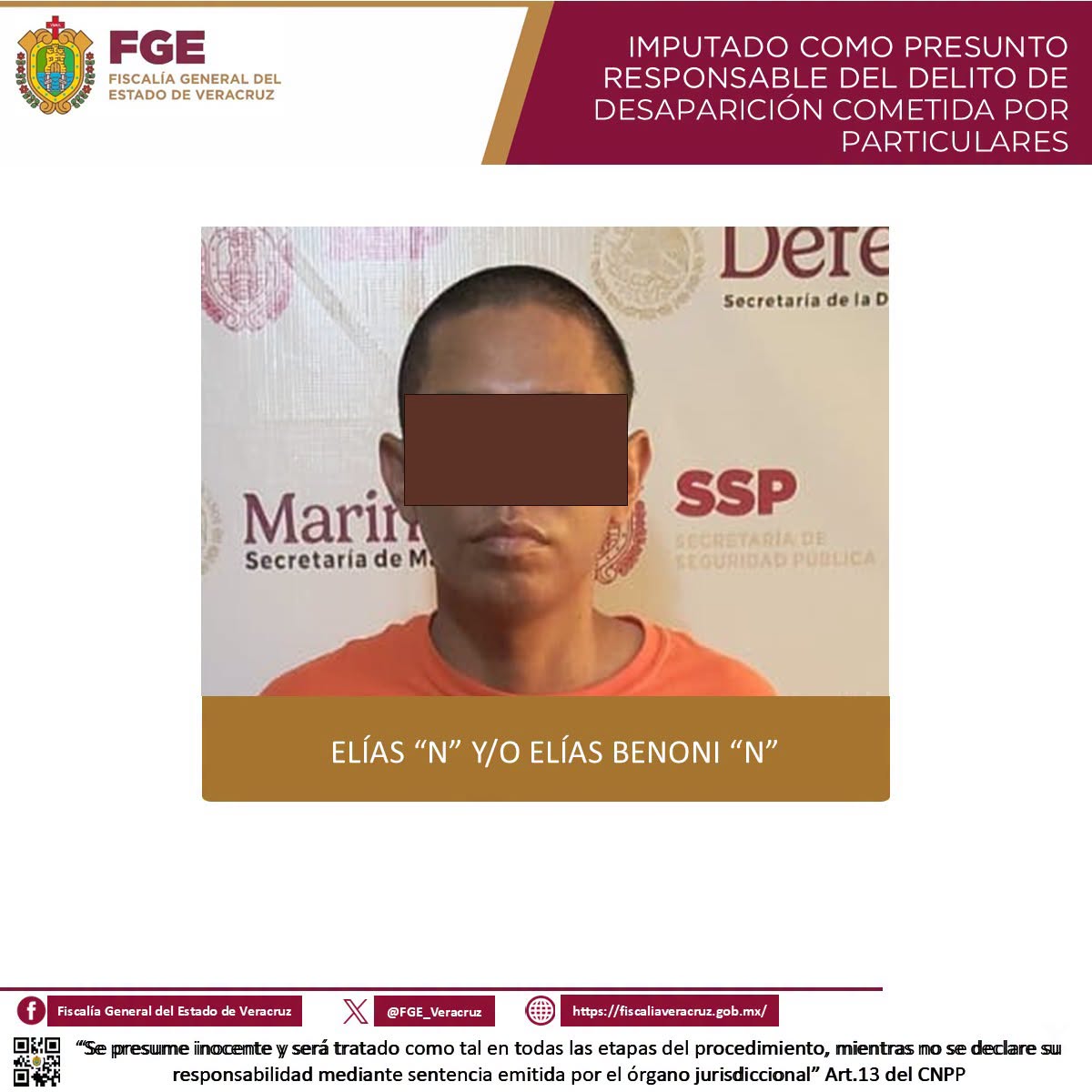 𝗣𝗿𝗶𝘀𝗶𝗼́𝗻 𝗽𝗿𝗲𝘃𝗲𝗻𝘁𝗶𝘃𝗮 𝗮 𝗽𝗿𝗲𝘀𝘂𝗻𝘁𝗼 𝗿𝗲𝘀𝗽𝗼𝗻𝘀𝗮𝗯𝗹𝗲 𝗱𝗲 𝗱𝗲𝘀𝗮𝗽𝗮𝗿𝗶𝗰𝗶𝗼́𝗻 𝗲𝗻 𝗣𝗼𝘇𝗮 𝗥𝗶𝗰𝗮