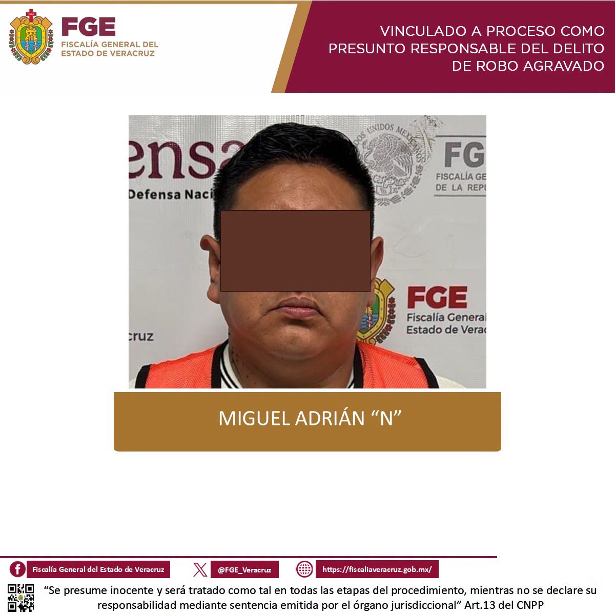 𝗣𝗿𝗶𝘀𝗶𝗼́𝗻 𝗽𝗿𝗲𝘃𝗲𝗻𝘁𝗶𝘃𝗮 𝗮 𝗽𝗿𝗲𝘀𝘂𝗻𝘁𝗼 𝗿𝗲𝘀𝗽𝗼𝗻𝘀𝗮𝗯𝗹𝗲 𝗱𝗲 𝗿𝗼𝗯𝗼 𝗮𝗴𝗿𝗮𝘃𝗮𝗱𝗼 𝗲𝗻 𝘀𝘂𝗰𝘂𝗿𝘀𝗮𝗹 𝗯𝗮𝗻𝗰𝗮𝗿𝗶𝗮 𝗲𝗻 𝗢𝗿𝗶𝘇𝗮𝗯𝗮