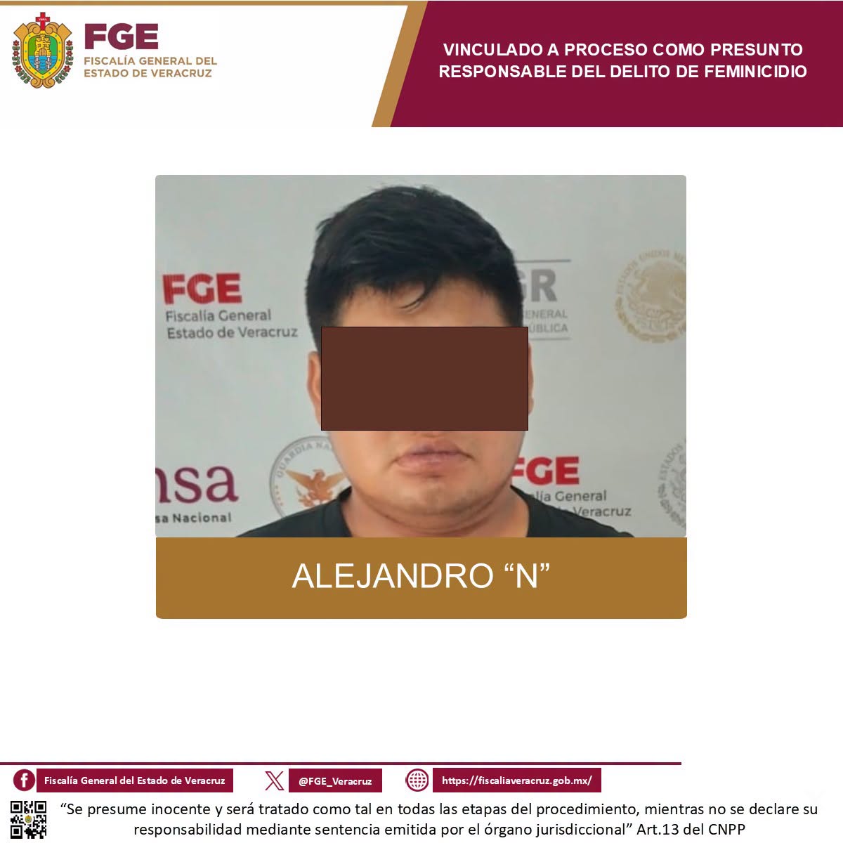 𝗣𝗿𝗶𝘀𝗶𝗼́𝗻 𝗽𝗿𝗲𝘃𝗲𝗻𝘁𝗶𝘃𝗮 𝗽𝗮𝗿𝗮 𝗔𝗹𝗲𝗷𝗮𝗻𝗱𝗿𝗼 “𝗡”, 𝘀𝗲𝗻̃𝗮𝗹𝗮𝗱𝗼 𝗰𝗼𝗺𝗼 𝗽𝗿𝗲𝘀𝘂𝗻𝘁𝗼 𝗳𝗲𝗺𝗶𝗻𝗶𝗰𝗶𝗱𝗮 𝗲𝗻 𝗖𝗼𝘀𝗮𝗺𝗮𝗹𝗼𝗮𝗽𝗮𝗻