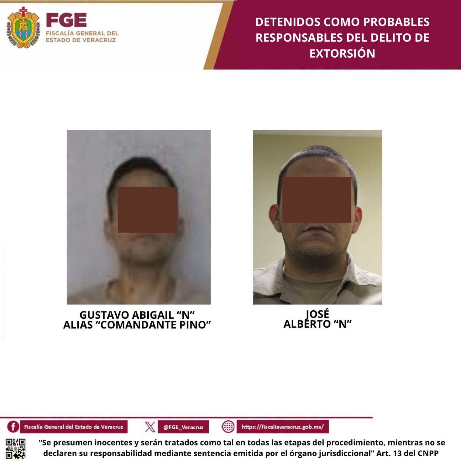 𝗖𝘂𝗺𝗽𝗹𝗶𝗺𝗲𝗻𝘁𝗮𝗻 𝗼𝗿𝗱𝗲𝗻 𝗱𝗲 𝗮𝗽𝗿𝗲𝗵𝗲𝗻𝘀𝗶𝗼́𝗻 𝗰𝗼𝗻𝘁𝗿𝗮 𝗽𝗿𝗲𝘀𝘂𝗻𝘁𝗼𝘀 𝗲𝘅𝘁𝗼𝗿𝘀𝗶𝗼𝗻𝗮𝗱𝗼𝗿𝗲𝘀 𝗲𝗻 𝗖𝗼́𝗿𝗱𝗼𝗯𝗮: 𝘀𝗲𝗻̃𝗮𝗹𝗮𝗱𝗼𝘀 𝗰𝗼𝗺𝗼 𝗽𝗿𝗼𝗯𝗮𝗯𝗹𝗲𝘀 𝗴𝗲𝗻𝗲𝗿𝗮𝗱𝗼𝗿𝗲𝘀 𝗱𝗲 𝘃𝗶𝗼𝗹𝗲𝗻𝗰𝗶𝗮 𝗲𝗻 𝗩𝗲𝗿𝗮𝗰𝗿𝘂𝘇 𝘆 𝗢𝗮𝘅𝗮𝗰𝗮