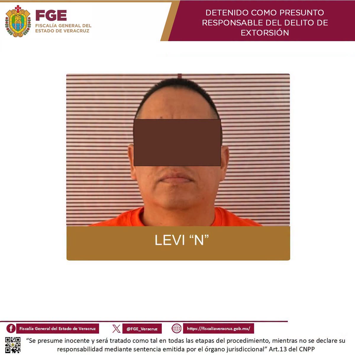 𝗣𝗼𝗹𝗶𝗰𝗶́𝗮 𝗠𝗶𝗻𝗶𝘀𝘁𝗲𝗿𝗶𝗮𝗹 𝗰𝘂𝗺𝗽𝗹𝗶𝗺𝗲𝗻𝘁𝗮 𝗻𝘂𝗲𝘃𝗮 𝗼𝗿𝗱𝗲𝗻 𝗱𝗲 𝗮𝗽𝗿𝗲𝗵𝗲𝗻𝘀𝗶𝗼́𝗻 𝗰𝗼𝗻𝘁𝗿𝗮 “𝗖𝗼𝗺𝗮𝗻𝗱𝗮𝗻𝘁𝗲 𝗟𝗲𝘃𝗶” 𝗽𝗼𝗿 𝗽𝗿𝗲𝘀𝘂𝗻𝘁𝗮 𝗲𝘅𝘁𝗼𝗿𝘀𝗶𝗼́𝗻 𝗲𝗻 𝗔𝘁𝗼𝘆𝗮𝗰