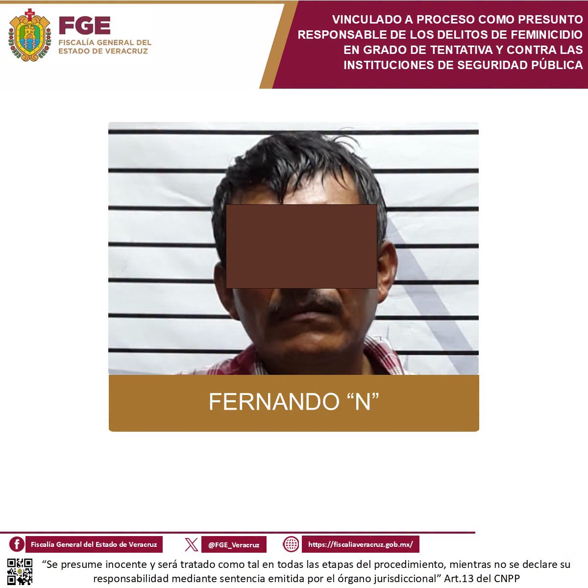 𝗣𝗿𝗶𝘀𝗶𝗼́𝗻 𝗽𝗿𝗲𝘃𝗲𝗻𝘁𝗶𝘃𝗮 𝗽𝗮𝗿𝗮 𝗙𝗲𝗿𝗻𝗮𝗻𝗱𝗼 “𝗡” 𝗽𝗼𝗿 𝘁𝗲𝗻𝘁𝗮𝘁𝗶𝘃𝗮 𝗱𝗲 𝗳𝗲𝗺𝗶𝗻𝗶𝗰𝗶𝗱𝗶𝗼 𝗲𝗻 𝗖𝗼𝗮𝘁𝘇𝗶𝗻𝘁𝗹𝗮